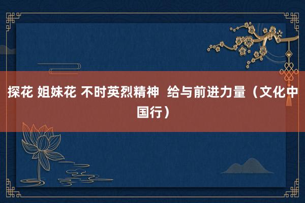 探花 姐妹花 不时英烈精神  给与前进力量（文化中国行）