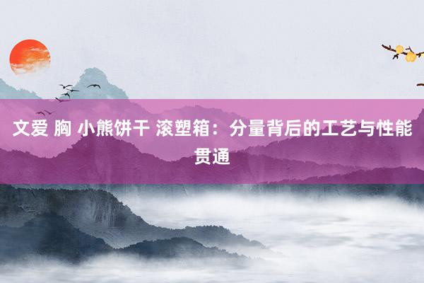 文爱 胸 小熊饼干 滚塑箱：分量背后的工艺与性能贯通