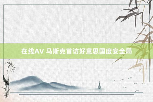在线AV 马斯克首访好意思国度安全局