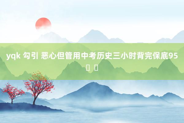 yqk 勾引 恶心但管用中考历史三小时背完保底95➕️